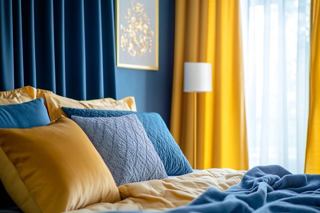 Chambre jaune moutarde et bleu comment réussir une décoration tendance et harmonieuse en 2024